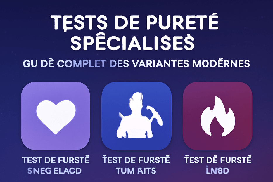 Tests de Pureté Spécialisés 2025 - Guide Complet des Variantes Modernes